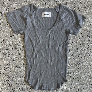 ROLLA'S Gray Ribbed Women's Top